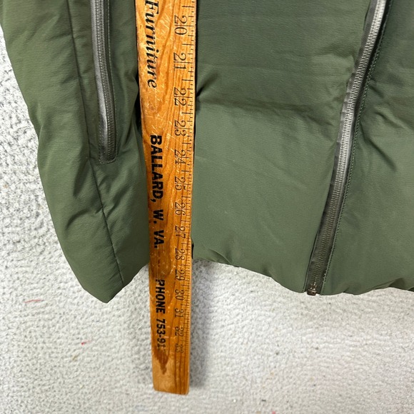 Uniqlo Men XL Jacket Seamless Down Parka Green Full Zip Hoodie Puffer Pocket EUC - Picture 8 of 9